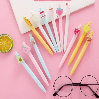 fruit press ballpoint pen, candy color ballpoint pen.roller ball pen for wholesale