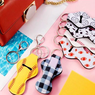 color printed Chopstick holder leychain,chopstick bag keychain for wholesale