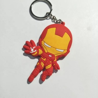 Popular decorated with a super hero cartoon PVC key ring keychain