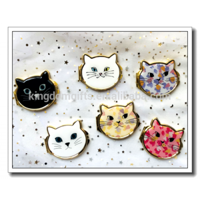 smile face cat transparent pocket mirror,makeup mirror, cosmetic mirror