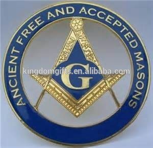 ancient free and accepted masons car emblem, masonic car badge with name