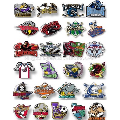 baseball team design epoxy trading pins, glitter powder or LED light baseball trading pin custom