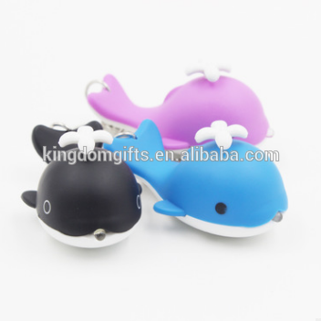 LED night-light sound production whale original key chain