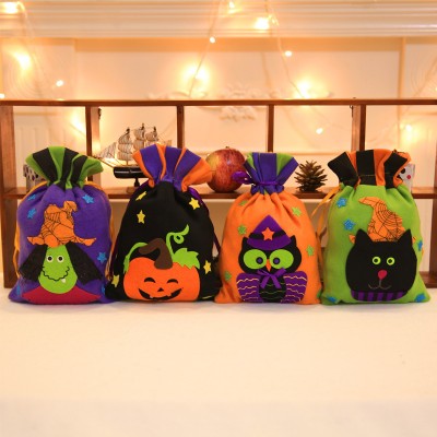 Halloween decoration tote bag children's festival candy bag witch pumpkin rope bag party party dress up